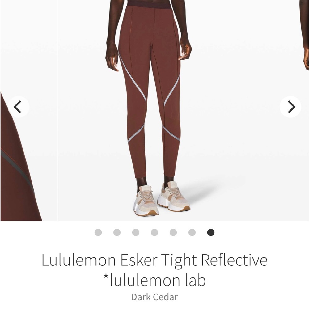 Rare Lululemon Lab Esker Tight Reflective 
Dark Cedar Hemmed to 23” Sz4